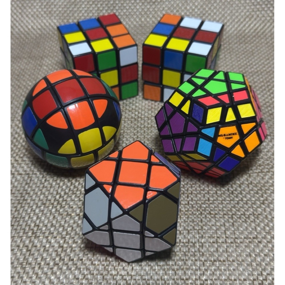 Vtg Magic Cube Magic Ball Puzzle Lot Tomy Megaminx Fidget Games